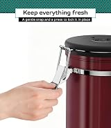 Coffee Gator 900 mL Airtight Canister with CO2 Valve Date Tracker view 2
