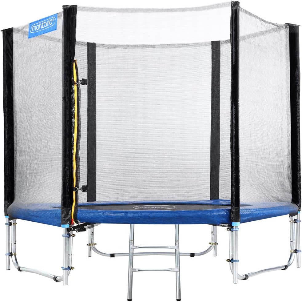 Monzana Outdoor Trampoline Set for Kids & Adults Safety Enclosure Net Ladder Galvanized Frame Tools 160Kg max. 8ft, 10ft, 12ft, 14ft