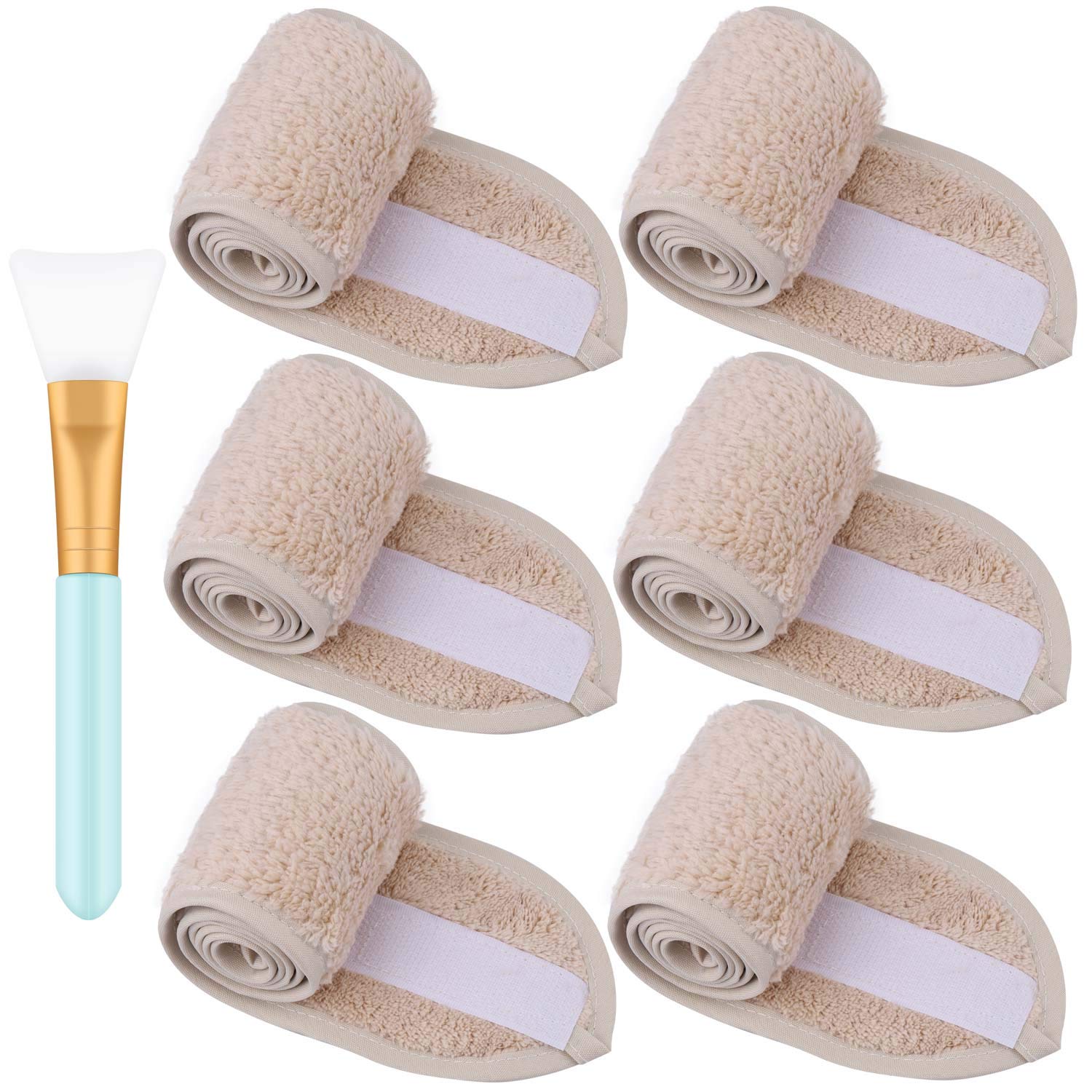 6 Pack Spa Facial Headband Adjustable Make Up Wrap Magic