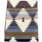 Alpaca Wool Blanket, King Size 100 x 83, Reversible 2 in 1, Thick and Ultra Soft, Hypoallergenic, Non-Itchy, Handmade in Ecuador. Premium Alpaca Wool Thtow Blanket for Cozy Comfort.(Blue and Brown)
