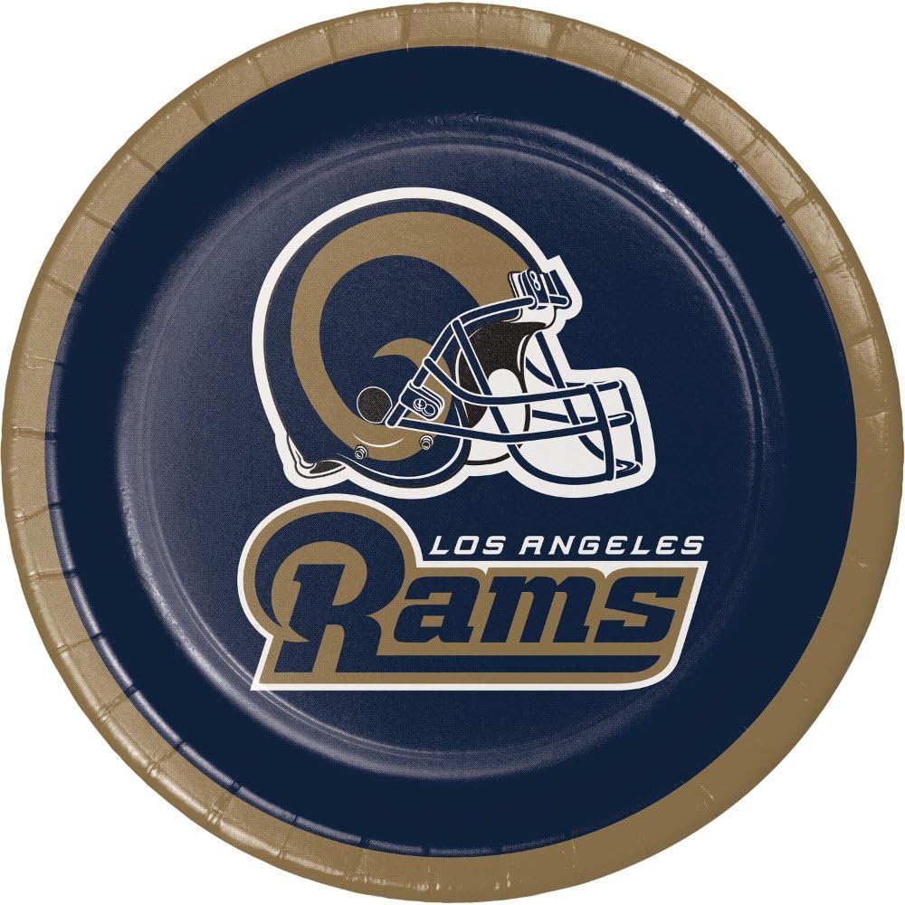 Creative Converting Officially Licensed NFL Dessert Paper Plates, 96-Count, Los Angeles Rams