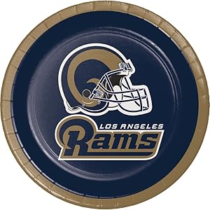 Creative Converting Officially Licensed NFL Dessert Paper Plates, 96-Count, Los Angeles Rams