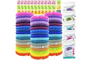 BUGGYBANDS 48 Pack Mosquito Repellent Bracelets, Individually Wrapped DEET-Free Insect & Bug Repellent Wrist Bands with 60 Pack Mosquito Patches for Kids & Adults Outdoor Camping Fishing Traveling