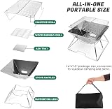 Odoland Portable Collapsible BBQ Grill Fire Pit 304 Stainless Steel with Bag view 2
