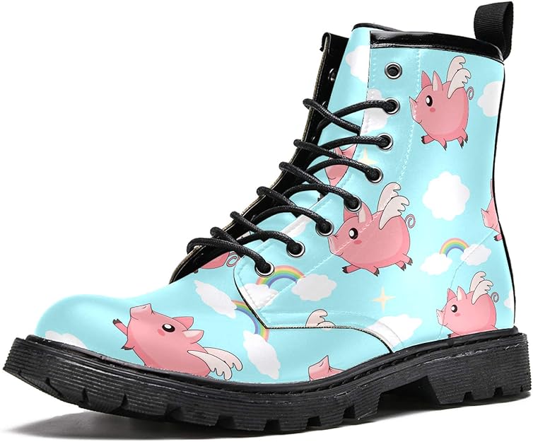 MAPOLO Men�s High Top Boots Lace Up Cute Blue