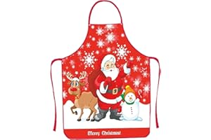 Cooking Apron Christmas Apron Cute Waterproof Kitchen with Exquisite Festive Patterns for Cooking, Baking, Chores, 23.6x31.5i