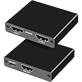 AreMe 4K HDMI Splitter 1 in 2 Out, Aluminum HDMI Splitter 1 Source to 2 Displays for Duplicate/Mirror Only, Support Full HD 1