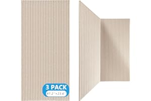 BUBOS 3 Pack Large Acoustic Panels,48" X 24" X 0.4" Acoustical Wall Panel,Self-Adhesive Sound Proof Foam Panels, Decorative Soundproof Wall Panels for Home Studio Office,Camel