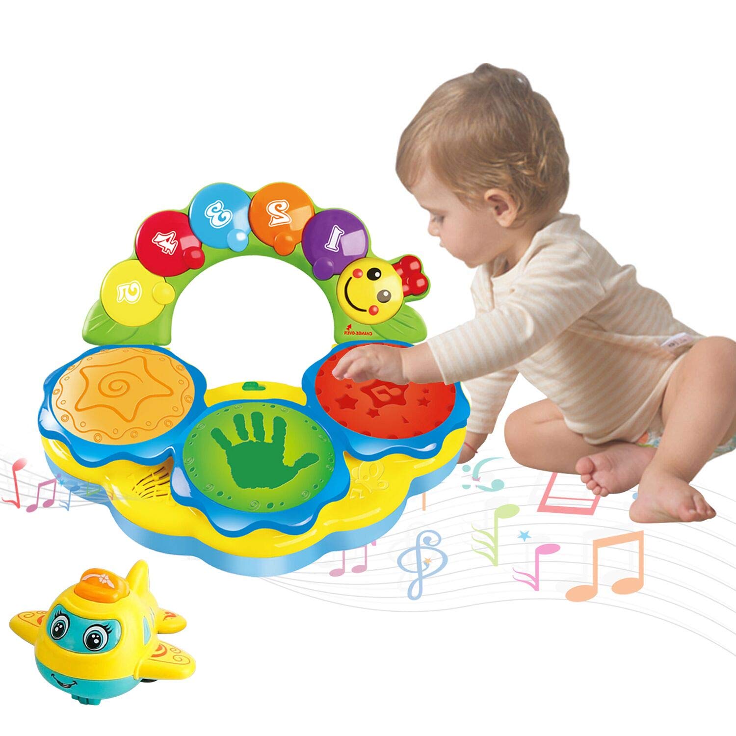Musical Drums Piano Baby Toys 6 to12 Months Music/Lights/Funny Sounds