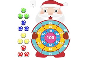 JKGIFTS 30” Christmas Games Toys Gifts for Kids, Large Santa Claus Dart Board Game, Christmas Party Supplies Indoor Outdoor Decor, Xmas Birthday Gifts for Boys Girls, Kids Party Favors Stocking Stuffers