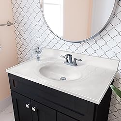 Design House Cultured Marble Vanity Top, Ivory