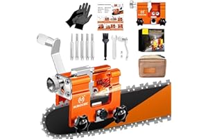 OMCCHK Universal Chainsaw Sharpener Jig with Carry Bag, Chain Saw Sharpener Kit Tool with 5 Titanium-Plated Diamond Bits, Han