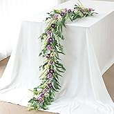 Mizii Purple Artificial Flower Garland 6FT Fake Poppy Floral Garland Hanging Vines Spring Summer Flowers Decorations for Mantle Table Centerpieces Room Wall Fireplace Wedding Decor (Purple)