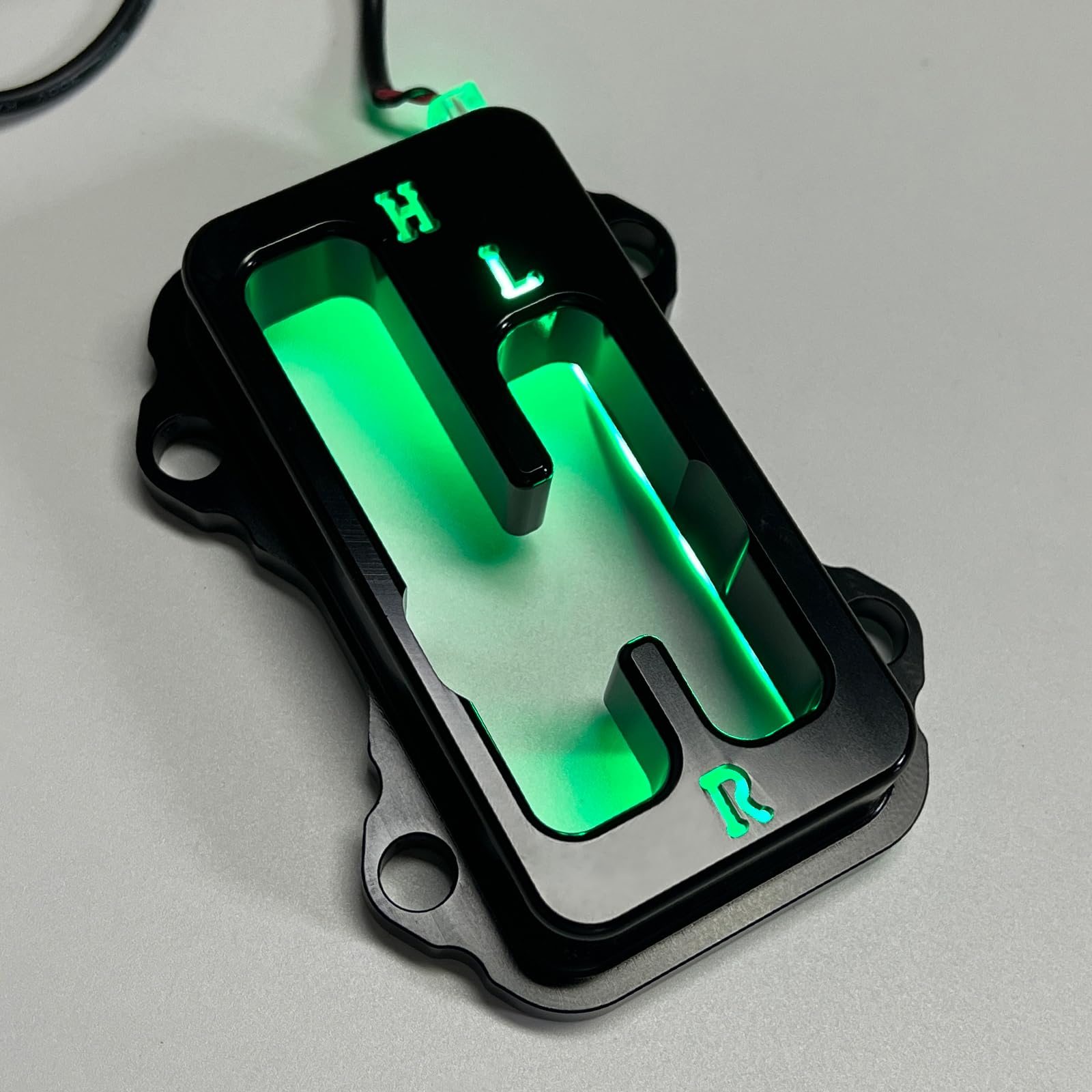 Photo 1 of Motoparty Shifter Gate for Kawasaki KRX 1000/KRX 1000 4, Black Anodized Shift Gate with Green Led Backlighting Illuminated, Upgrade Heavy Duty Aluminum