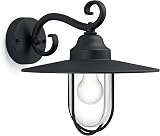 Philips Pasture Outdoor Wall Light IP44 Aluminium Black E27 Bulb Sold Separately view 4