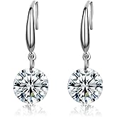SBLING Platinum-Plated Sterling Silver Drop Earrings Made with Austrian Crystals