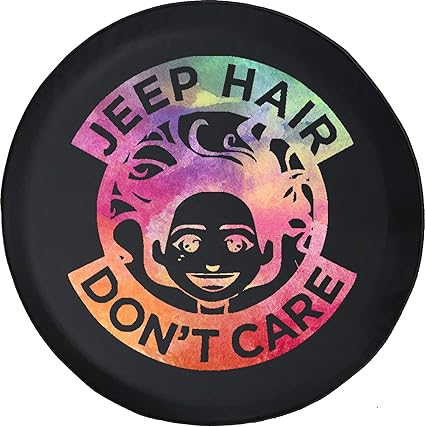 Jl Series Jeep Spare Tire Cover With Backup Camera Hole Watercolor Jeep Hair Dont Care Black 32 In