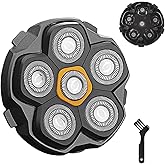 6 Blade Magnetic Replacement Shaving Heads for Bald Men Compatible with All 6D Magnetic Electric Razor (1 PCS VM-072)