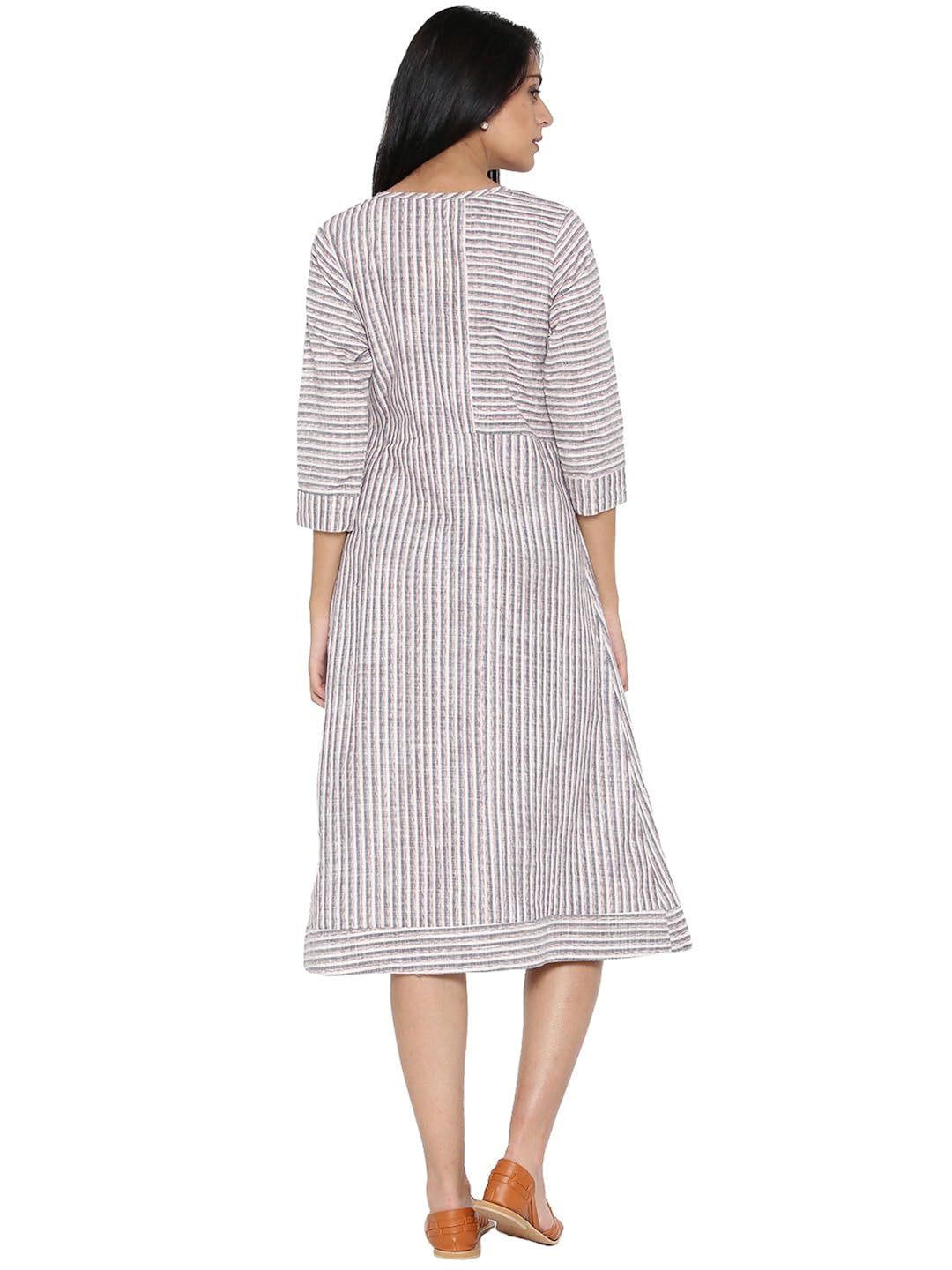 desi fusion women's a-line handloom cotton dress