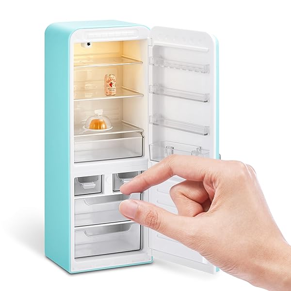 MINI BRANDS FILL THE FRIDGE PLAYSET W/UV LIGHT BY ZURU, COLLECTIBLES, DIY, RESIN PLAY, EXCLUSIVE RECIPE, NOT EDIBLE, 8+