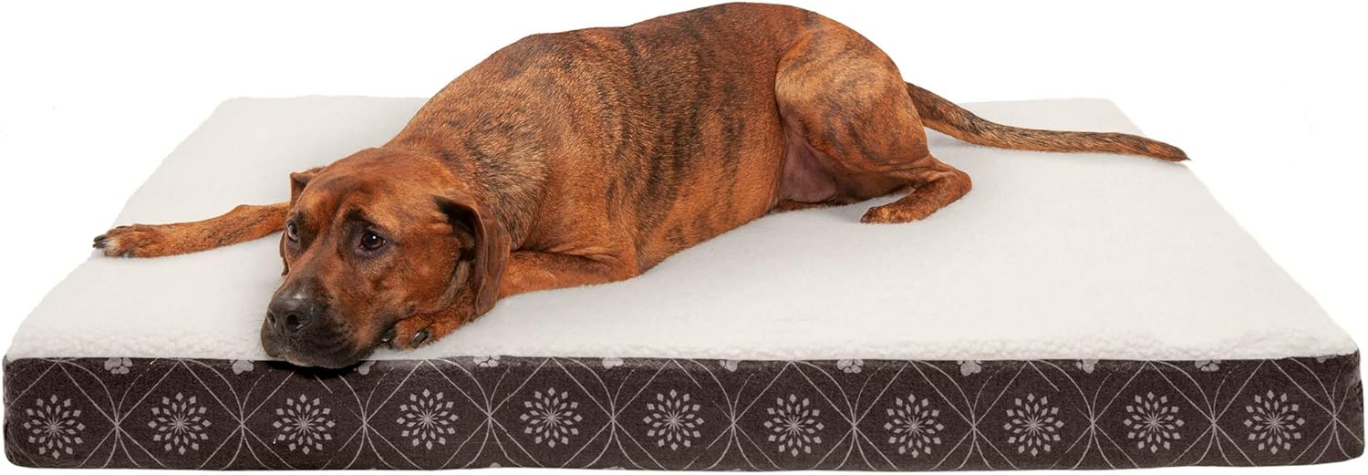 Furhaven - Traditional Orthopedic Rectangular Mattress Dog Bed - Available in Multiple Colors & Styles