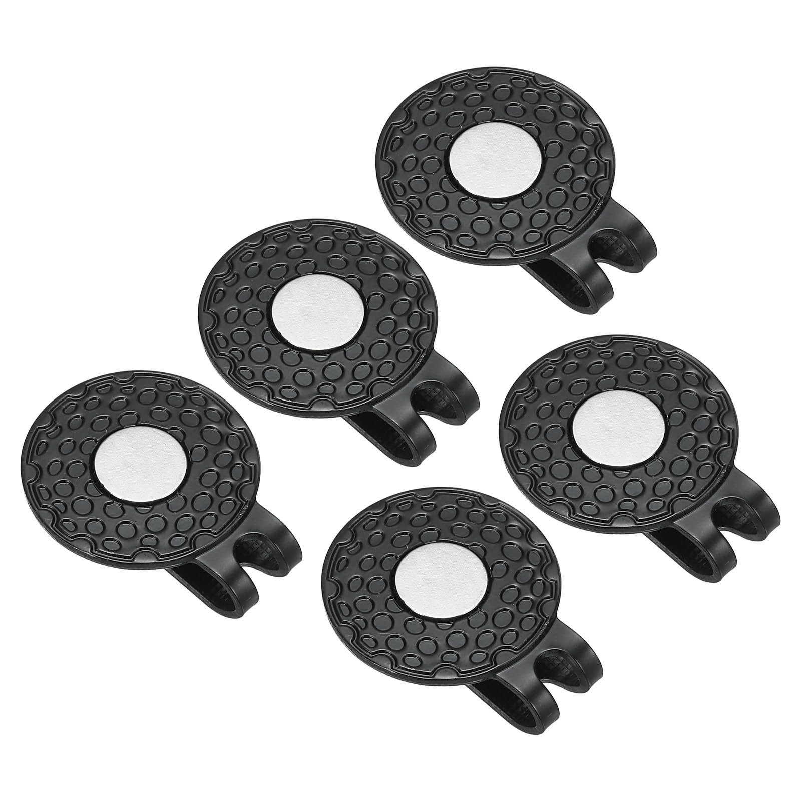 PATIKIL Golf Hat Clip, 5 Pack Metal Cap Clamp with Magnetic Removable Ball Marker Holder for Golfer Women Men, Black