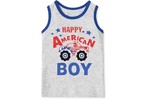 Mrocioa Toddler Boys Sleeveless Tank Top Shirts America Dinosaur Kids 4th of July Patriotic Clothes