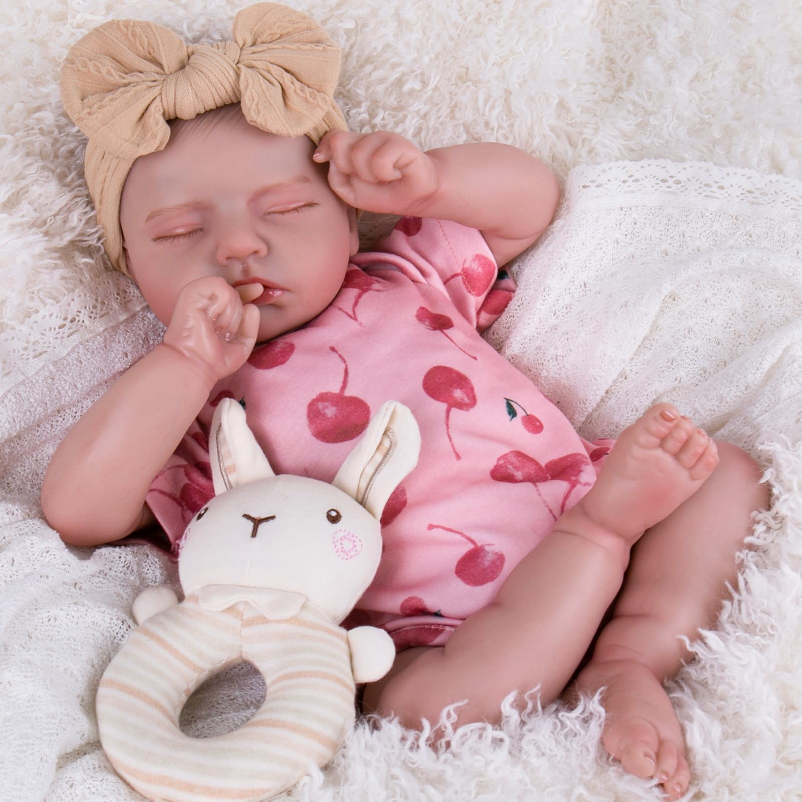 Photo 1 of Aori Reborn Baby Doll 20 Inch - Realistic Sleeping Newborn Girl with Handmade Pink Outfit, Lifelike Reborn Doll for Girls Ages 3 for Birthday, Christmas & Collectors