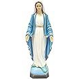 16" Our Lady of Grace Virgin Mary Madonna Blessed Mother Catholic Italian Statue Sculpture Figurine Vittoria Collection Made in Italy Dark Blue