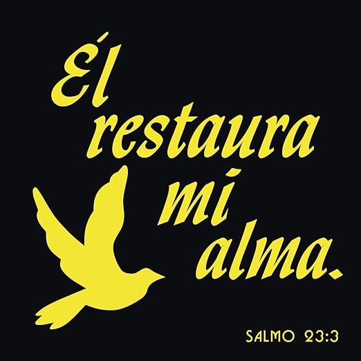 Amazon Com Psalm 23 3 Espanol Bible Verse Wall Decal El Restaura Mi Alma He Restores My Soul Is A Vinyl Wall Decal One Piece Scripture Wall Art A Psalms 23 Poster A Christian Wall Decal Yellow Home Kitchen