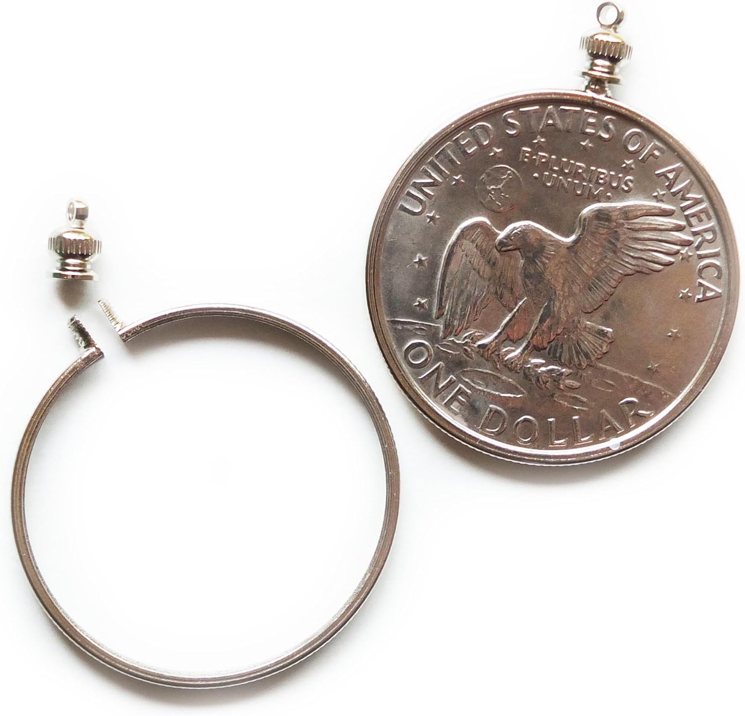 Amazon.com: Dollar USA $1 Coin Eisenhower $ Holder Bezel ~ for charm ...