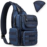 G4Free Tactical EDC Sling Bag Pack with Adjustable Holder Sling Shoulder Assault Range Backpack(Dark Blue)