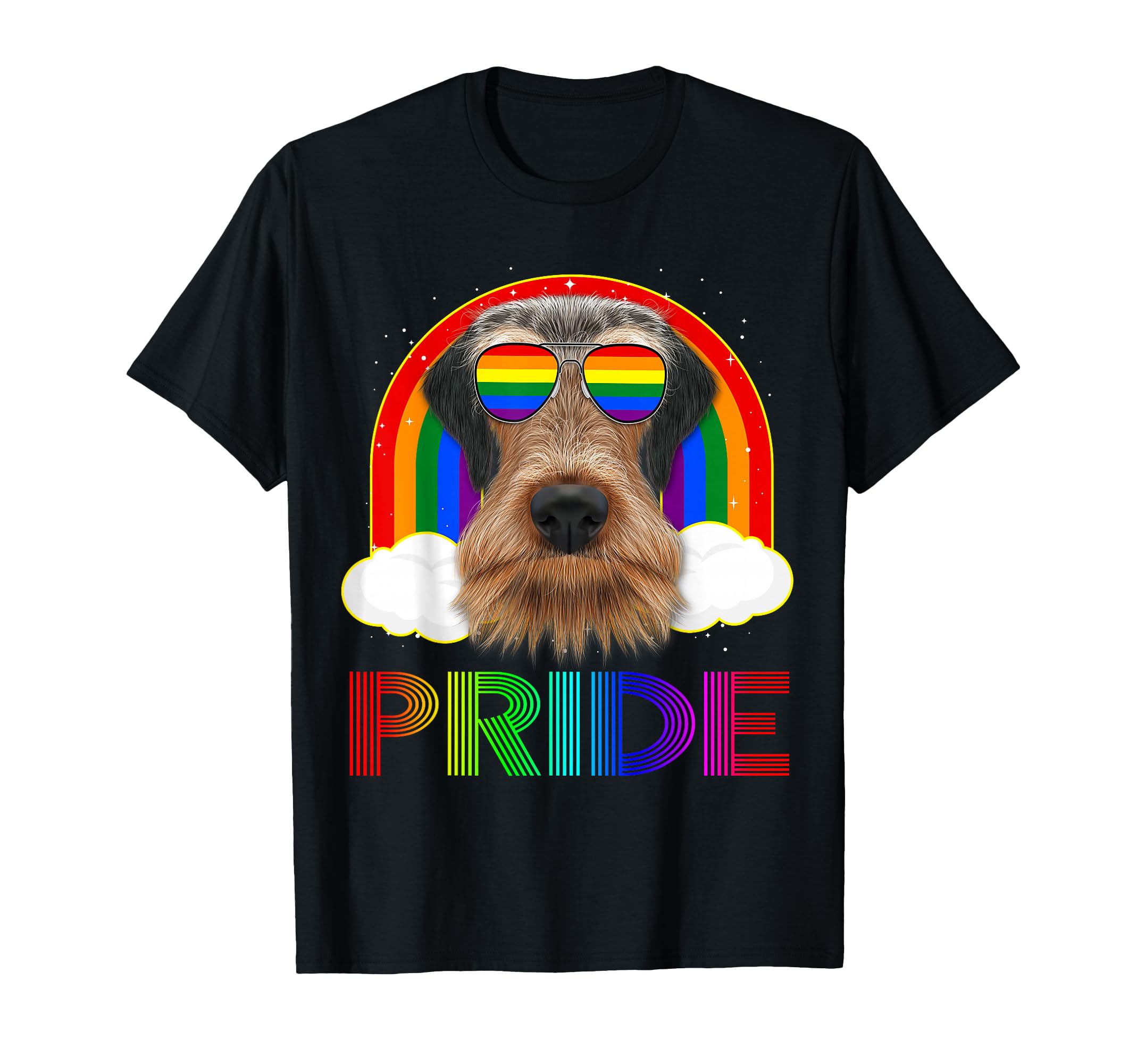 Airedale Terrier Dog LGBT Rainbow Gay Lesbian LGBTQ Pride T-Shirt