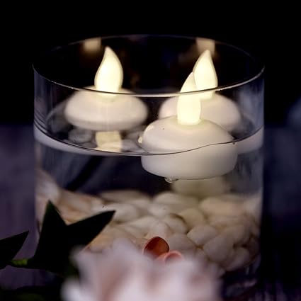 agptek 12 velas led flotantes impermeables velas con pilas para decoracion de bodas piscinas fiestas