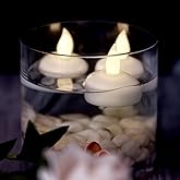 AGPtek 12 PCS Floating Candles Waterproof Tea Light Candles, Battery Operated Flameless Floating Candles for Centerpieces Wedding Party Decoration - Warm White