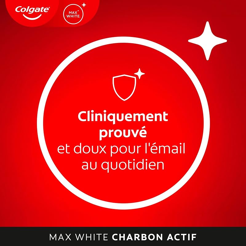 Dentifrice Blanchissant Max White Charbon Actif, Lot de 4 x 75 ml