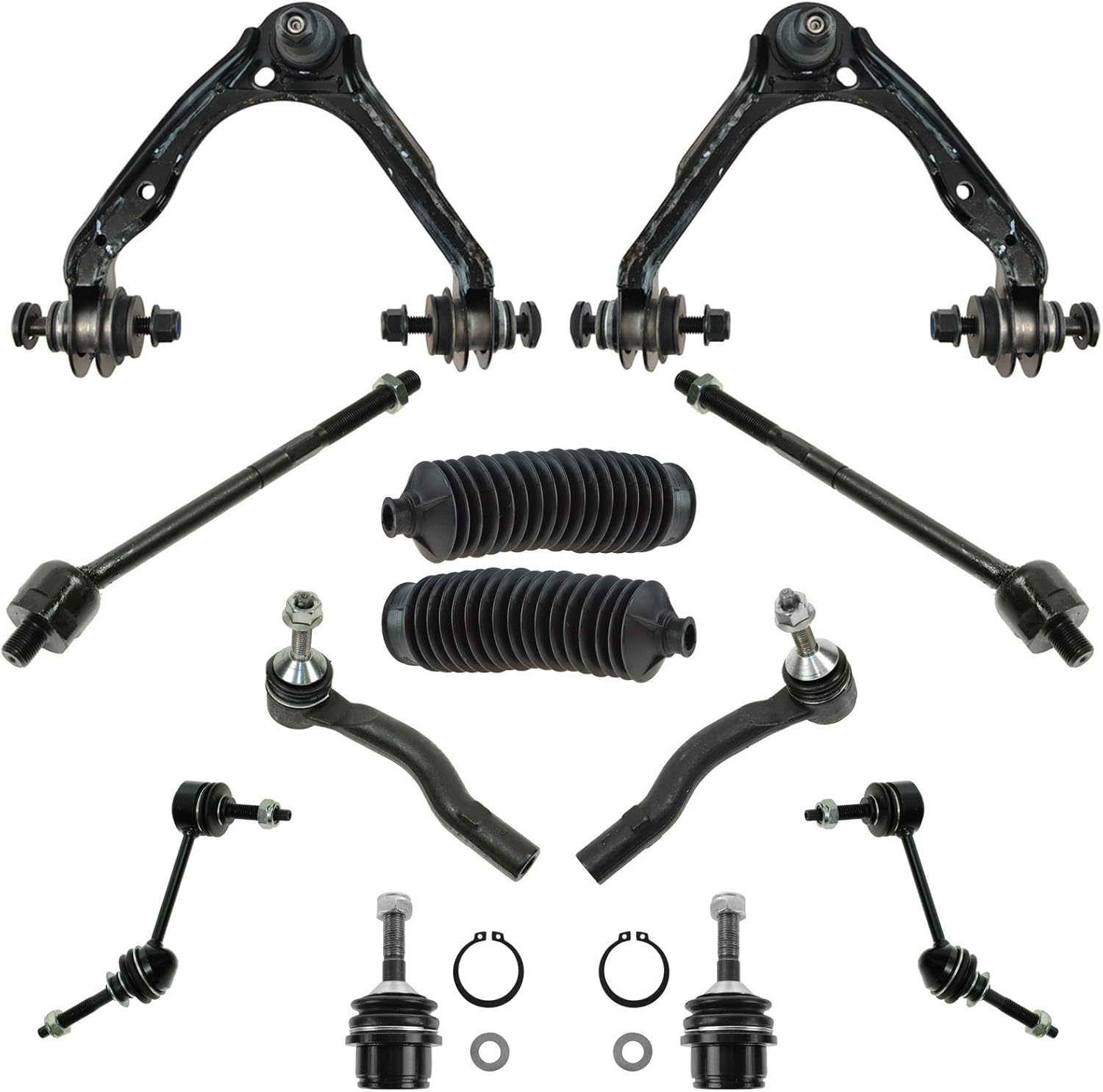 12 Piece Steering & Suspension Kit Control Arms Ball Joints