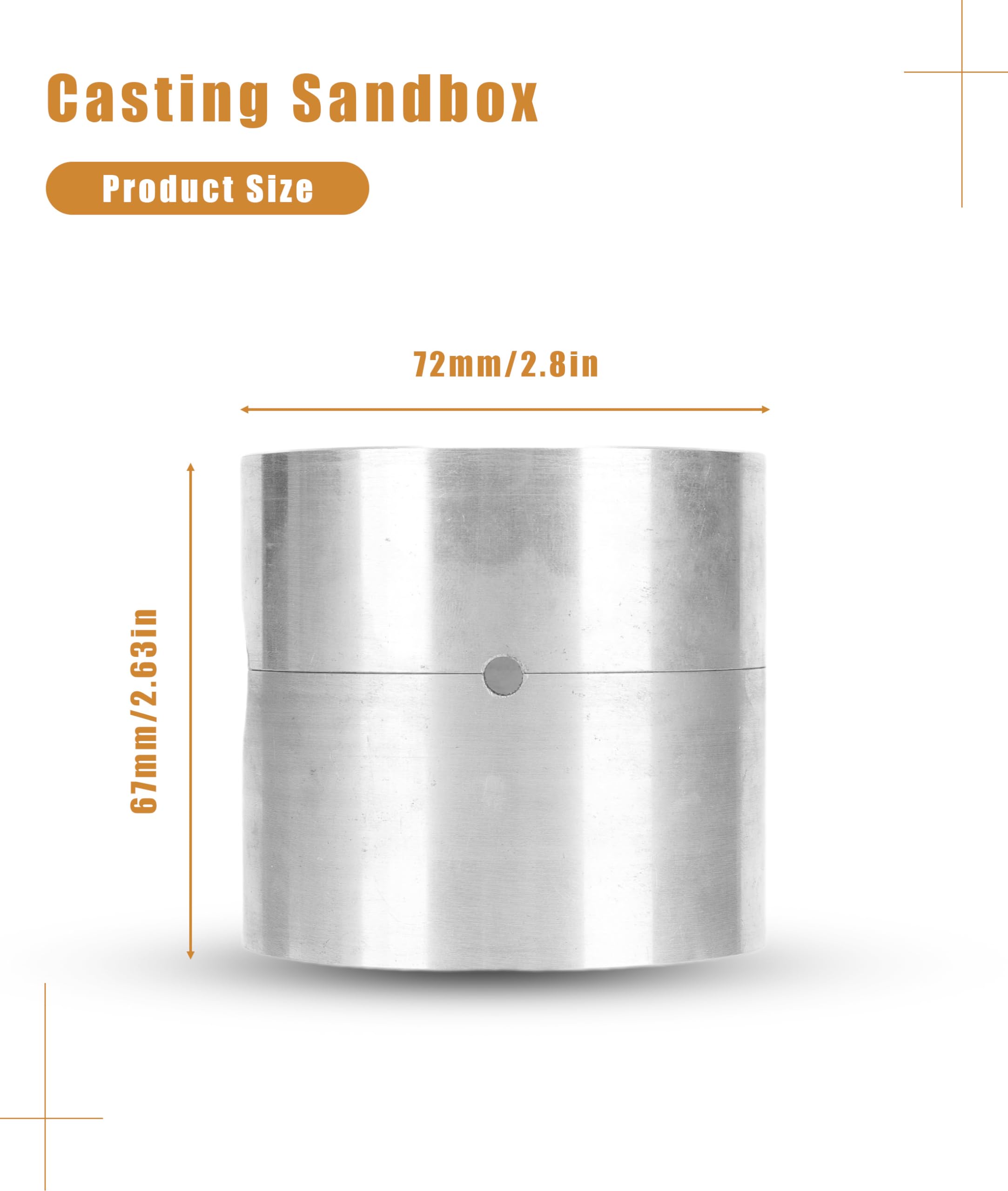 Casting Sandbox, Aluminum Cylindrical Jewelry Casting , DIY Jewelry Making High Temperature Resistant Casting Sandbox Furnace for DIY Metal Jewelry Rings.