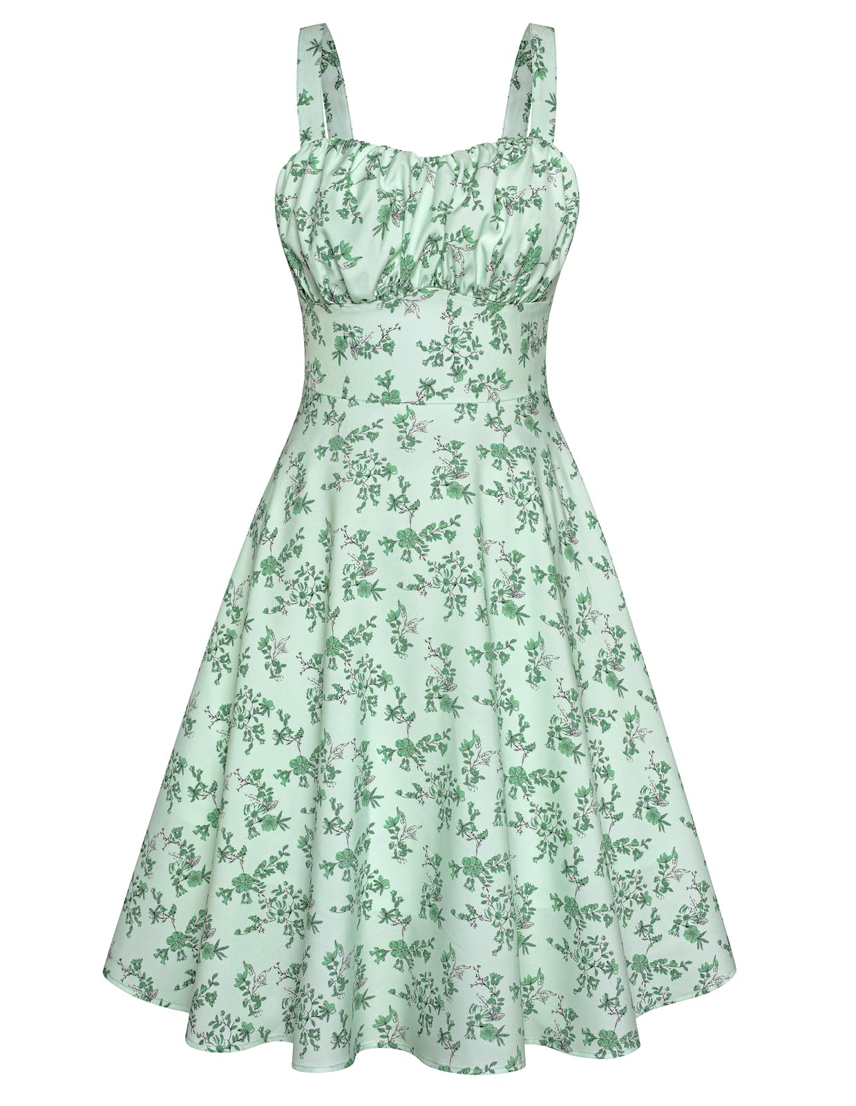1950s Vintage Sleeveless Floral Midi Dress Summer Spaghetti Strap Sundresses Wedding Guest Cocktail Party Dresses Medium Image 1950s Vintage Sleeveless Floral Midi Dress Summer Spaghetti Strap Sundresses Wedding Guest Cocktail Party Dresses Medium Image