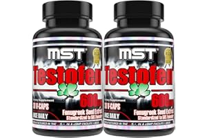 MST Testofen Supplement Twin Pack (2 Bottles of 30 Count Each) Fenugreek Seed Extract, Free Testosterone Booster, 600mg, 60 Count, Clinical Strength, BSCG Certified