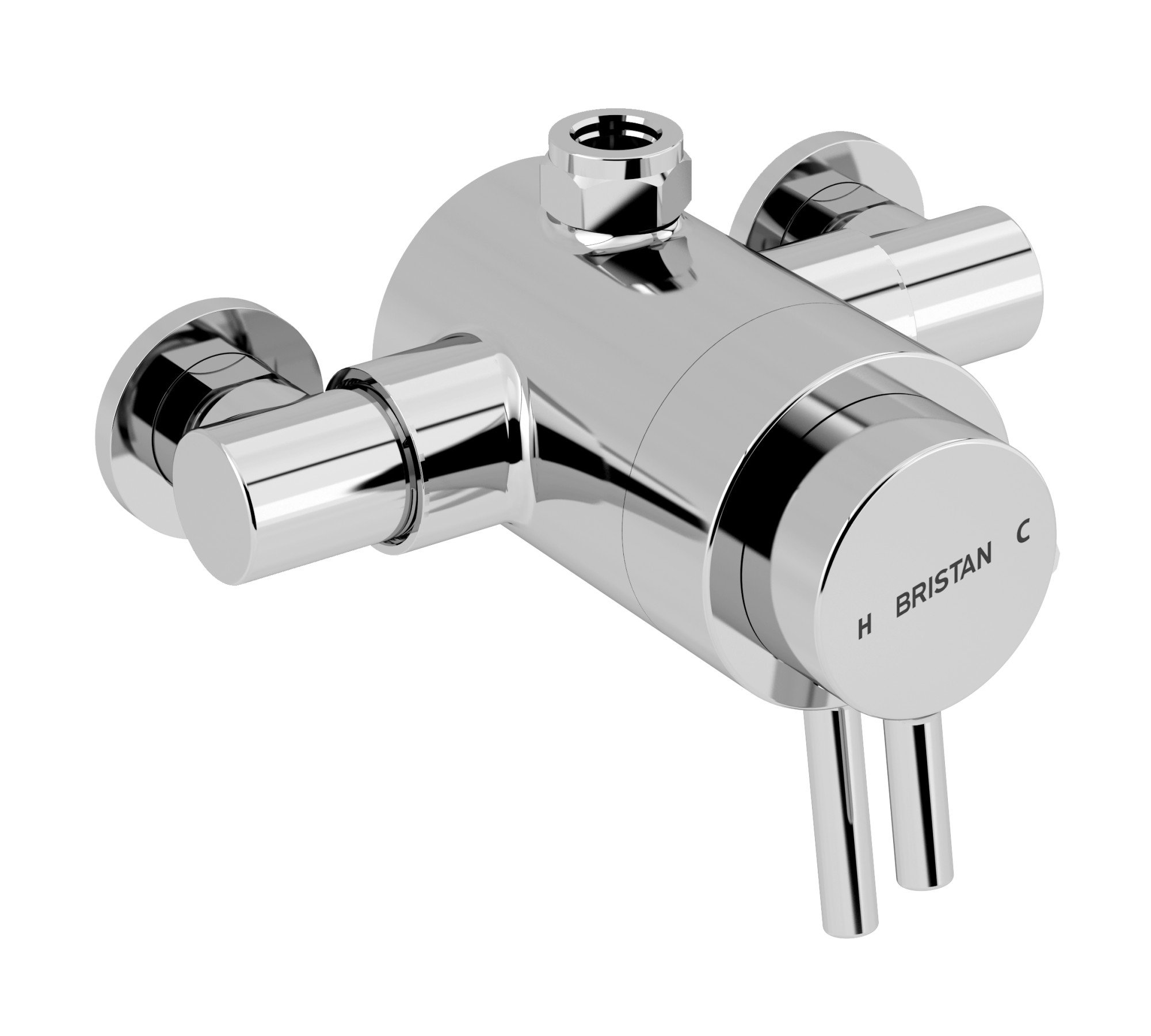 Bristan PM2 CSHXTVO C Prism Exposed Concentric Top Outlet Shower Valve, Chrome