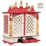 Kamdhenu art and craft Wooden Home Temple, Standard, Red