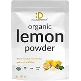 Organic Lemon Powder, 1lb &ndash; Real Freeze-Dried Source &ndash; Rich in Essential Vitamin C &ndash; Natural Immune Support &ndash; Raw Lemon Juice Flavor &amp; Aroma &ndash; Non-GMO, Filler Free, No Sugar