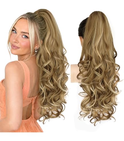 Amazon.com : 24 Inch Blonde Ponytail Extension, Clip on  display picture 1