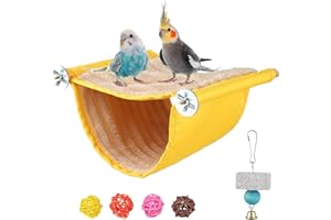 KAPMORE Winter Warm Bird Nest Bed Hanging Hammock Hut Bunk Hammock House for Parakeet Budgies Hamster Guinea Pig Birds Pets
