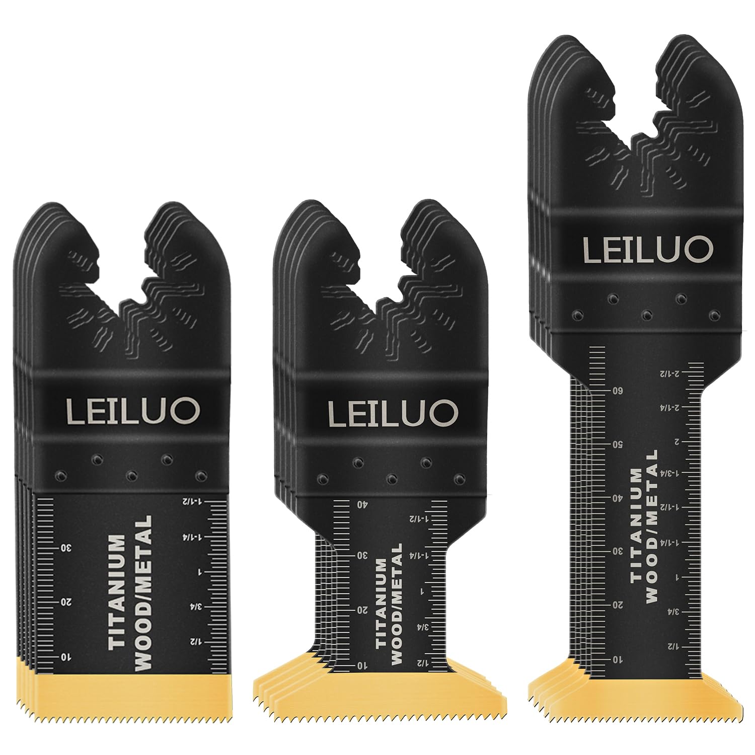 LEILUO 15 Pieces Titanium Multitool Accessoriess Kits for Nails Wood Packed by Storage Bag Fit Dewalt Makita Ryobi Milwaukee and More