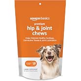 Amazon Basics Premium Dog Hip &amp; Joint Supplement Chews with EPA and DHA, 120 Count (Previously Solimo)