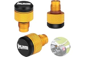 JALWM Motorcycle Mirror Hole Plugs M10x1.25 (3 Pcs),Universal Space Aluminum Motorcycle Rear View Mirror Screws fits for Most Motorcycle Compatible with Honda,Yamaha, Kawasaki,Suzuki,Ducati (Yellow)