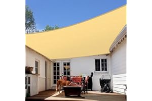 Artpuch Rectangular Breathable UV Block Sun Shade Sail Outdoor Covering Cloth for Deck, Backyard, 16'X20', Sand (Customized Available)