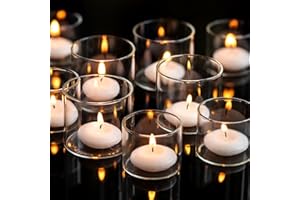 Romadedi Votive Tealight Candle Holders - 12 pcs Clear Glass Tea Light Holders Bulk Small Table Centerpieces Wedding Decor Party Dinner Home Decorations Festivals Christmas
